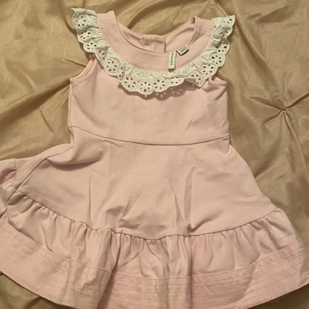 Janie and Jack Light Pink Eyelet Dress